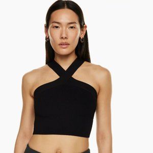 BABATON SCULPT KNIT CRISS CROSS CROPPED TANK